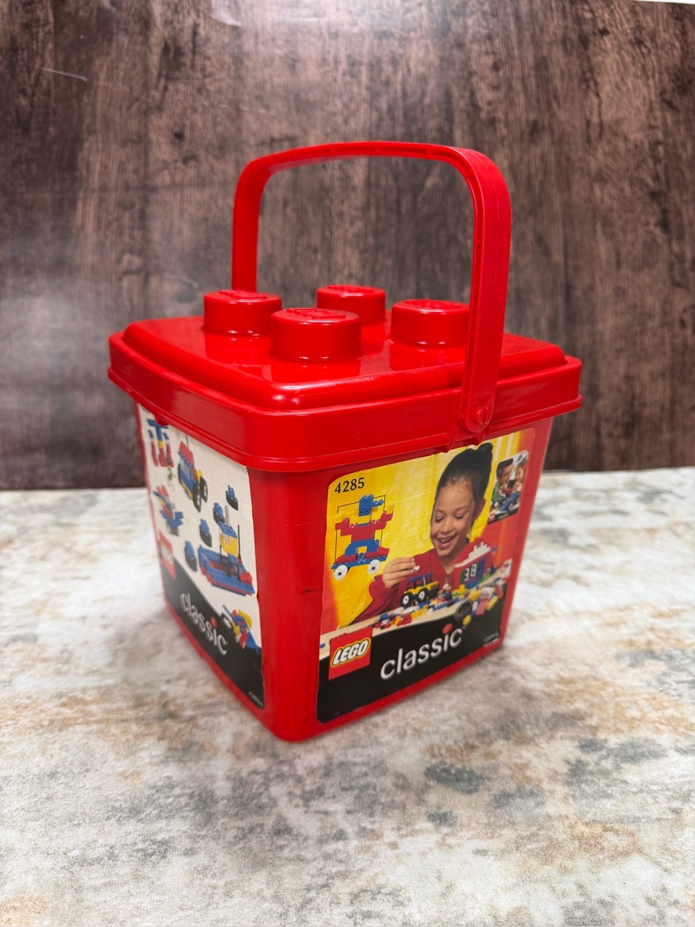 Vintage LEGO Classic Red Storage Bucket 4285 Empty (1999)